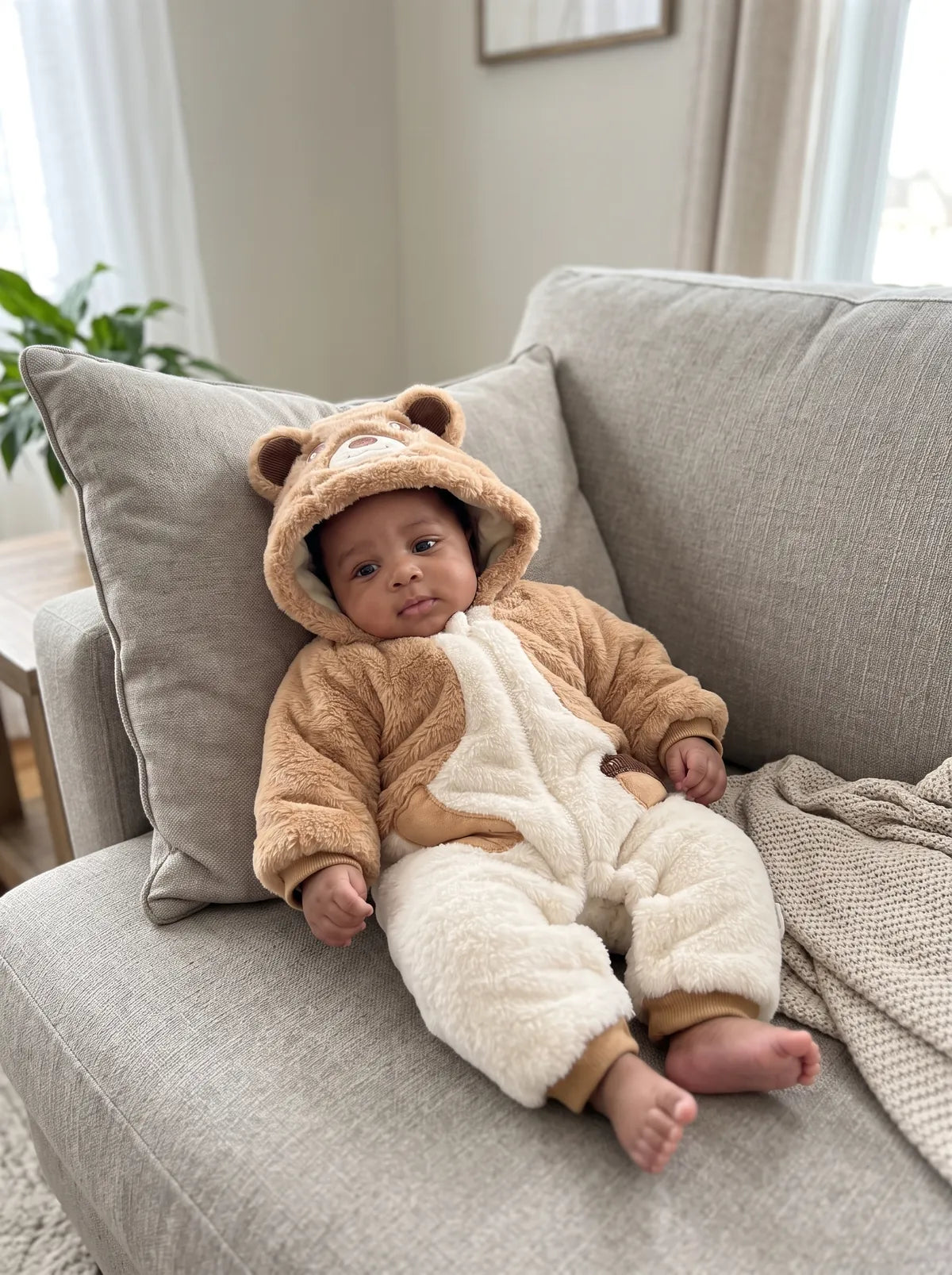 Acorn Squirrel – newborn on the sofa